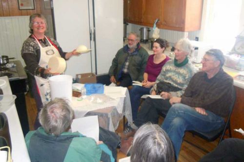 Pat Furlong-Brownlee of Elphin Gold Farm showed 11 participants how to make their own farmers cheese at a special workshop held at the Sharbot Lake Winter Farmer Market at Oso hall on January 19. The next market will take place there on Saturday February 2.